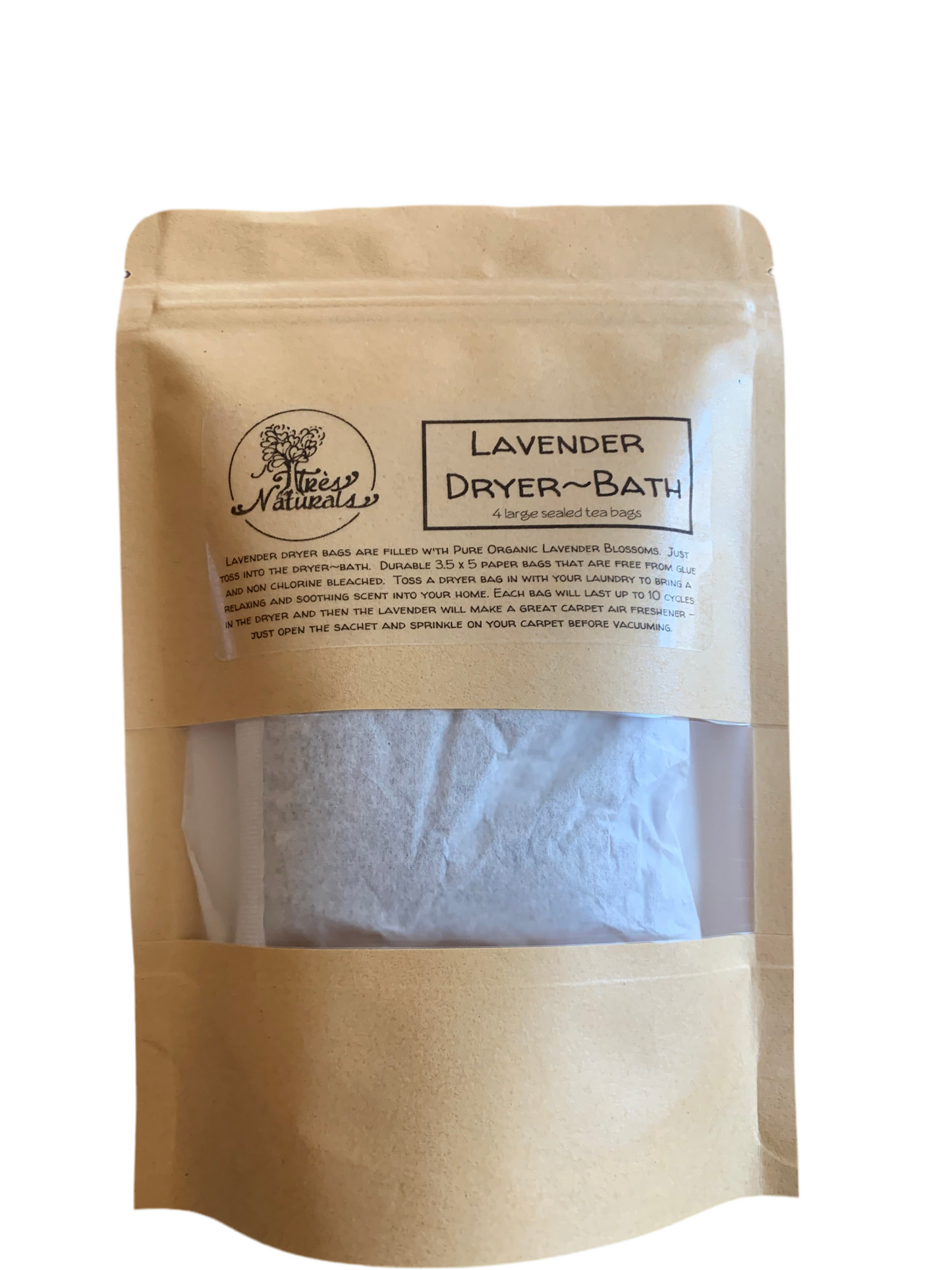 Tea Bath: Lavender Bath /Dryer Tea Bags 4 Pak