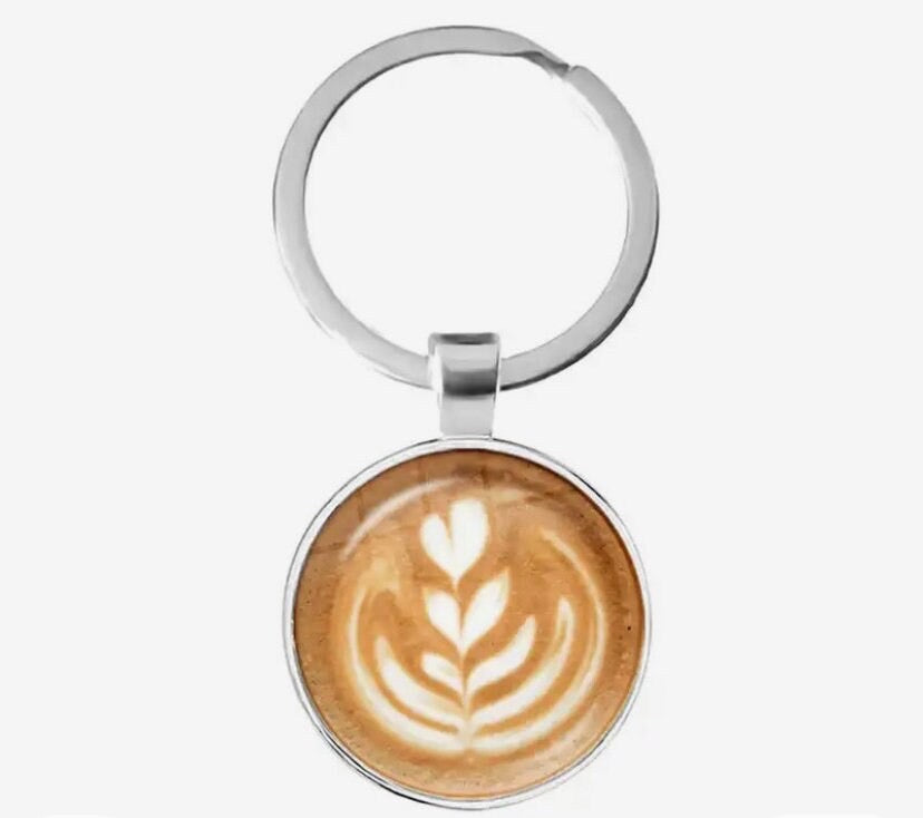 Coffee Lovers Earrings, coffee art, coffee latte, dangle earrings/key chain/jewelry