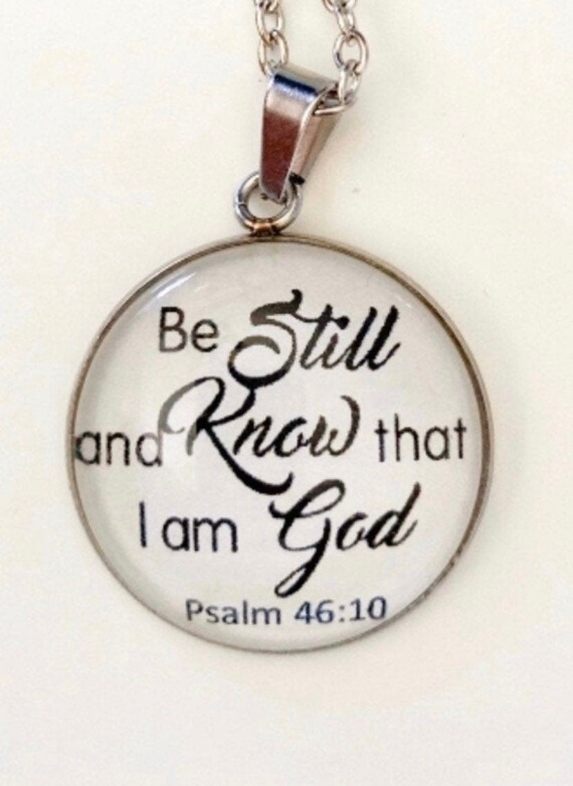 Inspirational BEZEL charm glass cabochon Pendant Silver Necklace Jewelry 6 Options