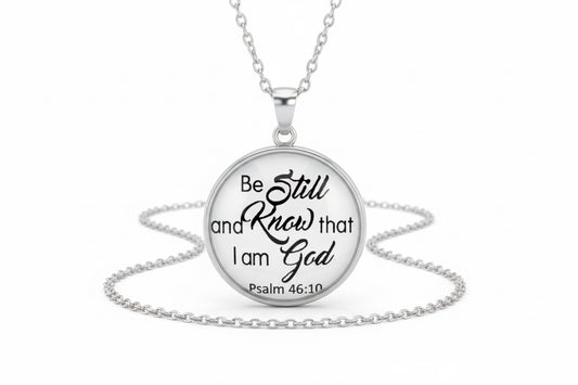 Jewelry: Necklace-Inspirational BEZEL charm glass cabochon Pendant Silver Necklace Jewelry 6 Options