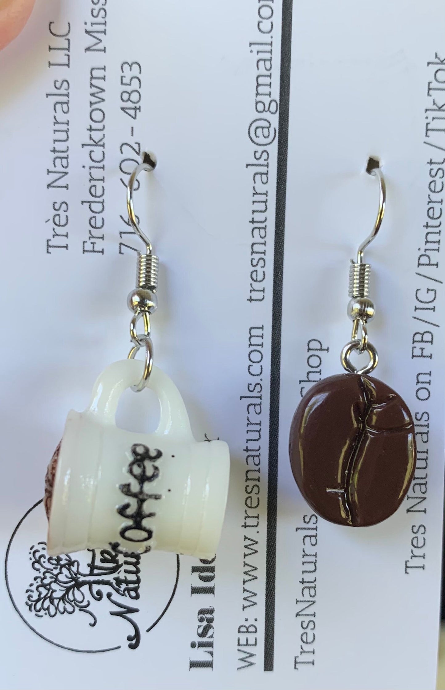 Coffee Lover Dangle Resin Earrings/jewelry