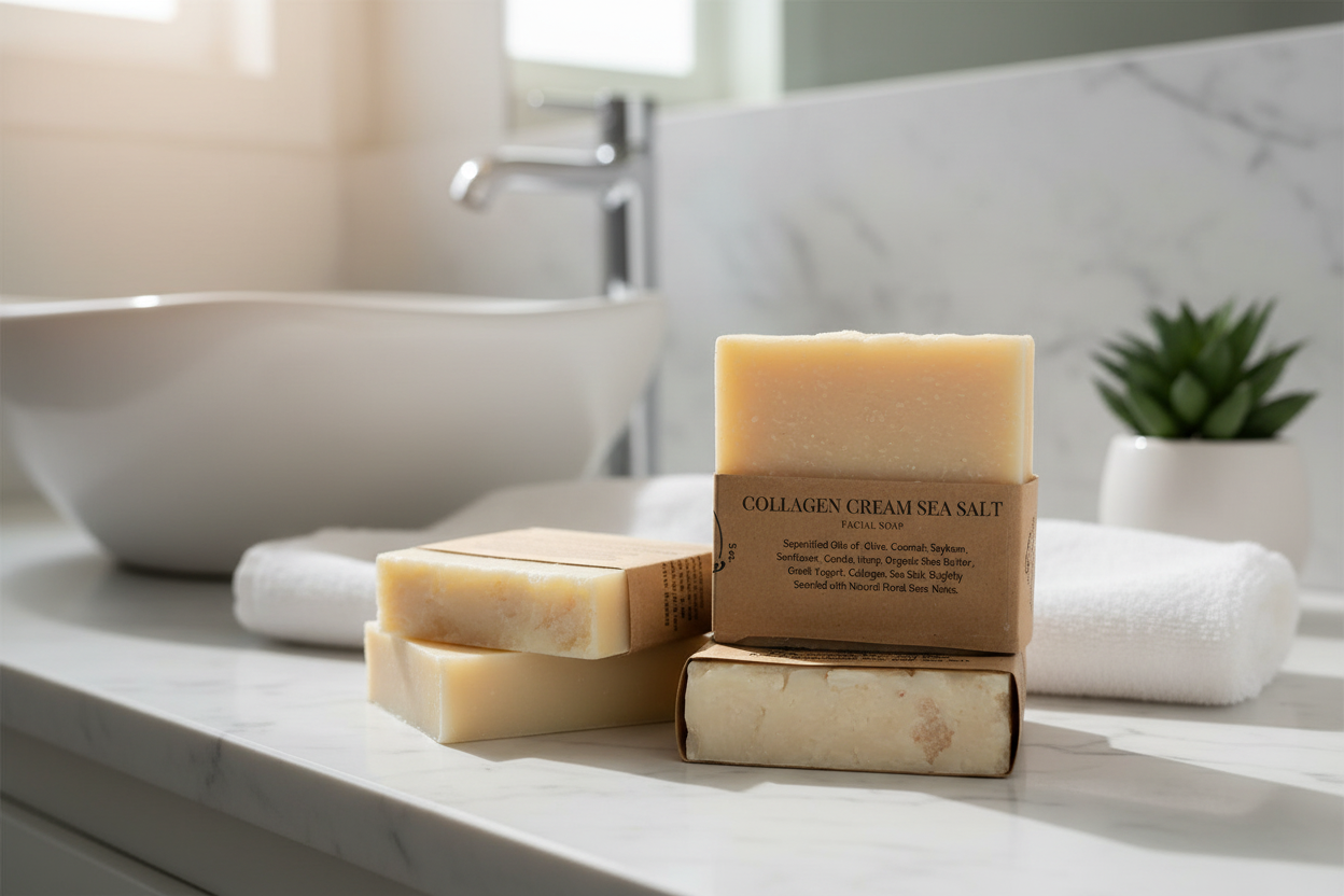 Soap/Collagen Cream Sea Salt Facial Soap
