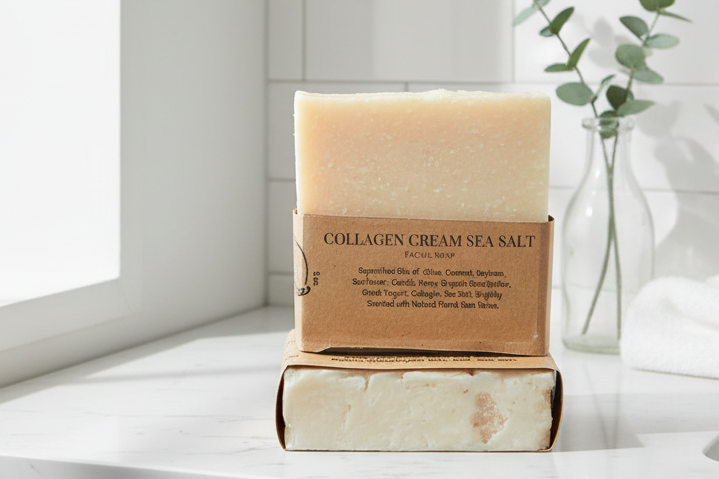 Soap/Collagen Cream Sea Salt Facial Soap