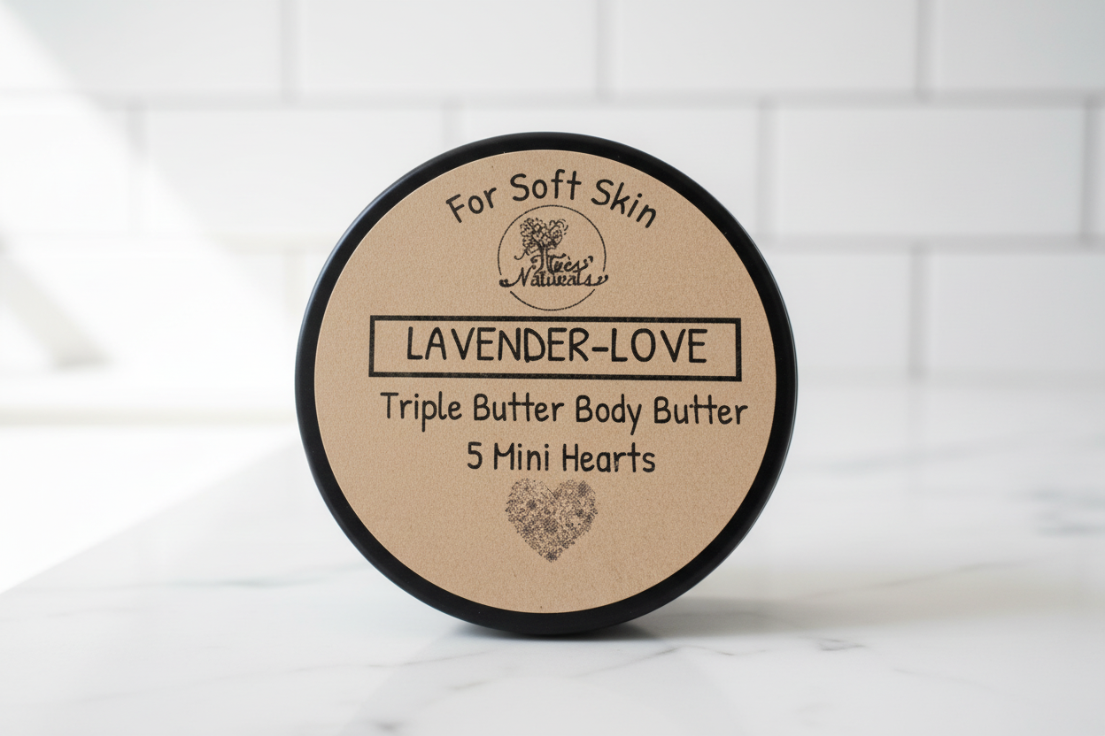 Lotion: Our Triple Butter Body Butter mini hearts
Mini Heart Lotion Bar Set