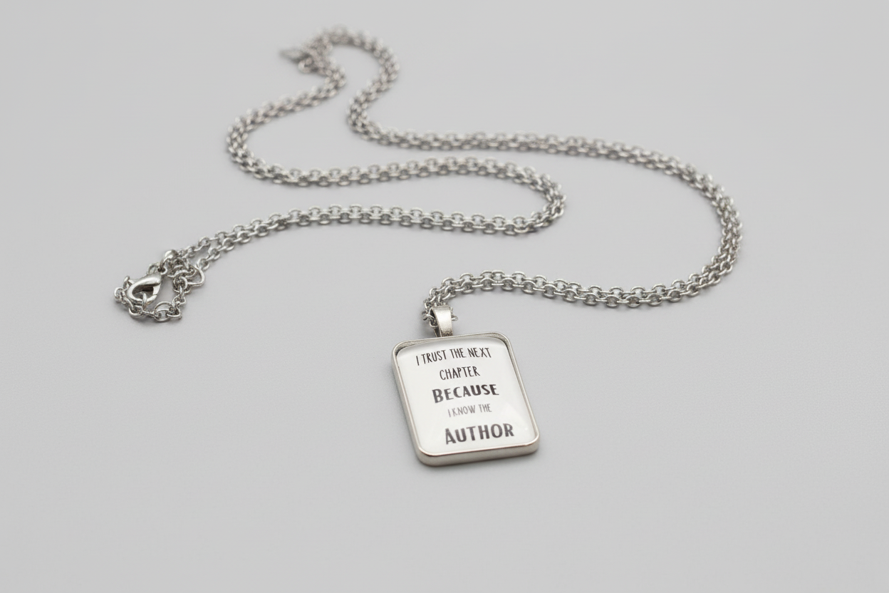 Jewelry: Necklace-Inspirational BEZEL charm glass cabochon Pendant Silver Necklace Jewelry 6 Options